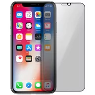 Szkła hartowane na telefon - Zabezpieczenie ekranu ze szkła hartowanego odporne na szpiegów do iPhone X / XS, 9H, czarne - miniaturka - grafika 1