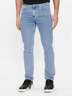 Spodnie męskie - Calvin Klein Jeans Jeansy J30J323690 Niebieski Slim Taper Fit - miniaturka - grafika 1