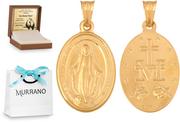 Dewocjonalia - Rodium Złoty medalik 585 prezent grawer pudełko RD-53076 - miniaturka - grafika 1