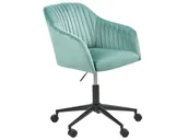 Fotele i krzesła biurowe - Krzesło biurowe regulowane welurowe zielone VENICE - miniaturka - grafika 1