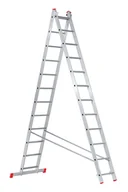 Drabiny - B2B Partner Dwuczęściowa drabina aluminiowa HOBBY, 2x12 szczebli, 5,62 m VEN.2012 - miniaturka - grafika 1