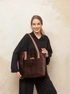 Torebki damskie - Torba welurowa muffin deep brown - miniaturka - grafika 1