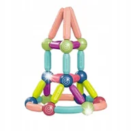 Układanki dla dzieci - DUŻE KLOCKI MAGNETYCZNE KONSTRUKCYJNE XXL UKŁADANKA GRUBE BEZPIECZNE 36el - miniaturka - grafika 1