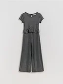 Sukienki i spódniczki dla dziewczynek - Reserved - Kombinezon z metaliczną nitką - ciemnoszary - miniaturka - grafika 1