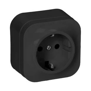 Gniazdo pojedyncze ToDo 2P+Z Schuko IP20, czarny - Gniazdka elektryczne - miniaturka - grafika 1