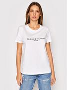 Koszulki i topy damskie - Tommy Hilfiger T-Shirt Heritage C-Nk WW0WW31999 Biały Regular Fit - miniaturka - grafika 1