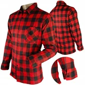 Odzież robocza - KOSZULA FLANELOWA Robocza 100% BAWEŁNA męska BHP CZERWONA KRATA rozmiar L - miniaturka - grafika 1