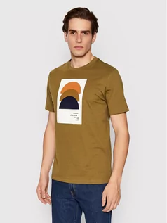Koszulki męskie - s.Oliver T-Shirt 2111344 Brązowy Regular Fit - grafika 1