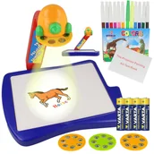 Projektory dla dzieci - Projektor Z Tablicą Do Nauki Rysowania + 4 Baterie U161b - miniaturka - grafika 1