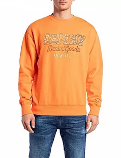Replay Bluza męska, 443 Bright Orange, S - Bluzy męskie - miniaturka - grafika 1