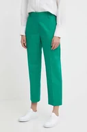 Spodnie damskie - Tommy Hilfiger spodnie damskie kolor zielony proste high waist - miniaturka - grafika 1