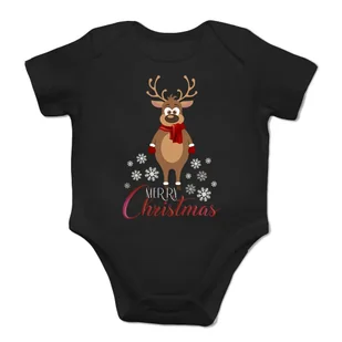Merry Christmas - reniferek – świąteczne body dziecięce z nadrukiem 12 miesięcy - Body dla niemowląt - miniaturka - grafika 1