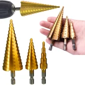 Wiertła - WIERTŁA STOPNIOWE STOŻKOWE DO METALU ZESTAW 4-32MM - miniaturka - grafika 1