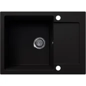 Zlewozmywaki - EOS Zlewozmywak granitowy UNITO z ociekaczem (czarny brokat srebrny) - miniaturka - grafika 1