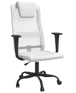 Fotele i krzesła biurowe - Elior Zestaw białe krzesło biurowe z podnóżkiem S5-D94 - miniaturka - grafika 1