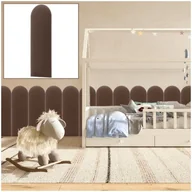 Meble modułowe i akcesoria - Panel Tapicerowany Ścienny Płotek Brązowy Welurowy Oeko-Tex 20x80 cm/Smartlife - miniaturka - grafika 1