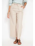 Spodnie damskie - William de Faye Spodnie w kolorze beżowo-białym - miniaturka - grafika 1