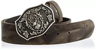 Paski - MGM Unisex pasek do stroju ludowego z paskiem jelenia, szaro-stare srebro, 115, szaro-stare srebro, 115 - miniaturka - grafika 1