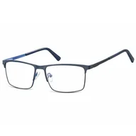Okulary korekcyjne, oprawki, szkła - Okulary zerówki korekcyjne Nerd Prostokątne Flex 909C granatowe - miniaturka - grafika 1