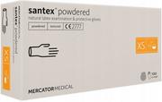 Rękawiczki jednorazowe - Mercator Medical, Rękawice Lateksowe Santex Powdered Xs Txt, 100 Sztukuk - miniaturka - grafika 1