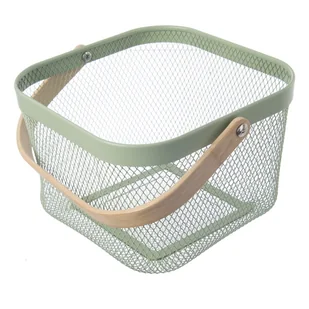 Metalowy koszyk druciany 24,5x27x30 cm Greenish – Orion - Kosze wiklinowe - miniaturka - grafika 1
