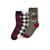 Skarpetki dla dzieci - Zestaw 3 par wysokich skarpet dziecięcych Polo Ralph Lauren 442P03158001 Kolorowy - miniaturka - grafika 1