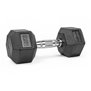 Hantla Hex 10kg ciężarek ogumowany - Hantle i ciężarki - miniaturka - grafika 1