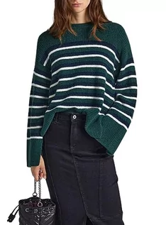 Swetry damskie - Pepe Jeans Sweter damski Ellison, Zielony (Regent Green), L - grafika 1