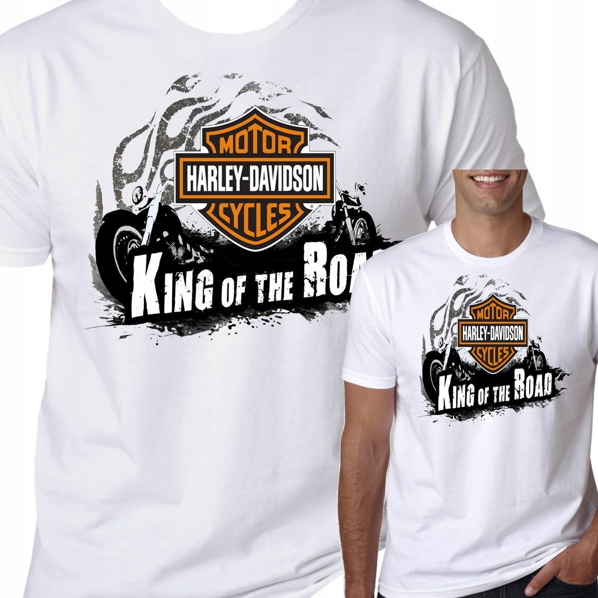 T-Shirt KOSZULKA HARLEY DAVIDSON NA MOTOR L 0403