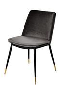 Krzesła - King Home Krzesło DIEGO ciemny szary welur podstawa czarno złota KH1201100122.DKGREY - miniaturka - grafika 1