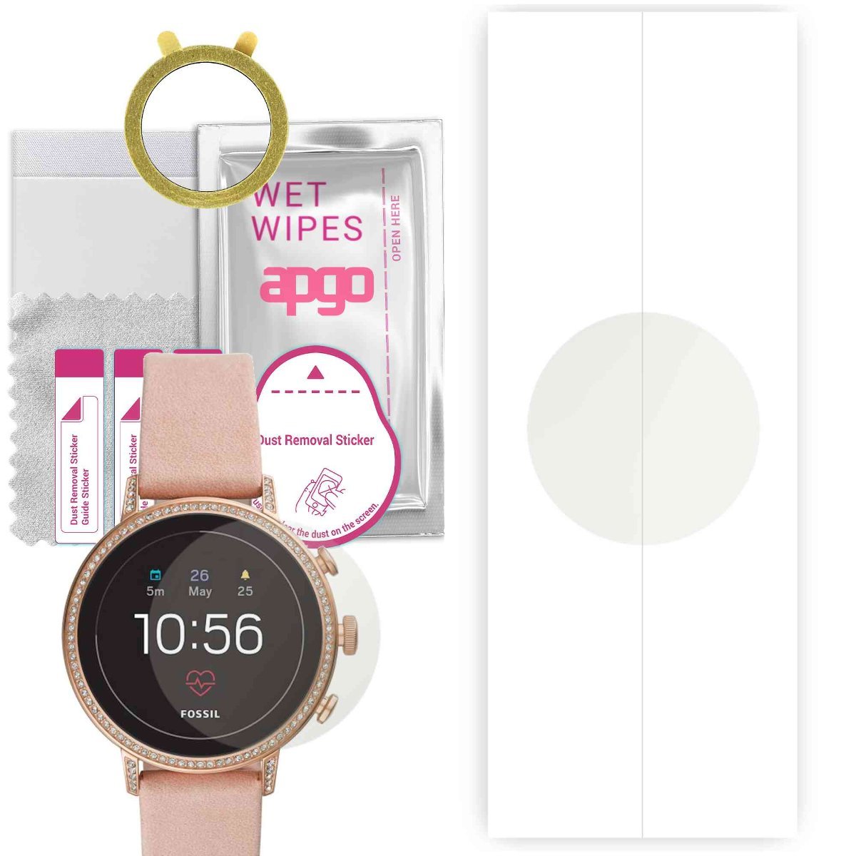 1x Folia hydrożelowa MATOWA do Fossil FTW6015 Q Venture - apgo Smartwatch Hydrogel MATTE Protection Ochrona na ekran smartwatcha