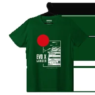 Odzież do sportów motorowych - T-shirt koszulka Mitsubishi Lancer Evo X zielona-S - miniaturka - grafika 1