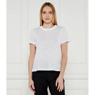 Calvin Klein T-shirt Relaxed fit z dodatkiem lnu - Koszulki i topy damskie - miniaturka - grafika 1