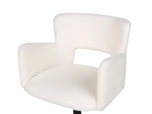 Fotel biurowy, krzesło biurowe Krzesło biurowe regulowane boucle białe SANILAC - Fotele i krzesła biurowe - miniaturka - grafika 6