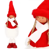 Ozdoby bożonarodzeniowe - Laleczka świąteczna 50 cm, stojąca figurka dziewczynka ozdoba CA0681 - miniaturka - grafika 1