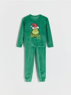 Skarpetki dla dzieci - Reserved - Piżama Grinch - ciemnozielony - miniaturka - grafika 1