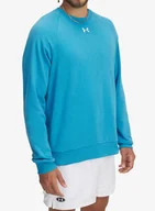 Bluzy sportowe męskie - Bluza bez kaptura Under Armour Rival Fleece Crew - ether blue/white - miniaturka - grafika 1