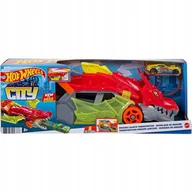 Zabawki konstrukcyjne - TRANSPORTER WYRZUTNIA HOT WHEELS SMOK SAMOCHÓD ZABAWKA DLA DZIECI + AUTO - miniaturka - grafika 1