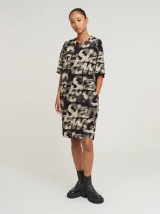 G-Star Sukienka w kolorze czarno-beżowym - Sukienki - miniaturka - grafika 1