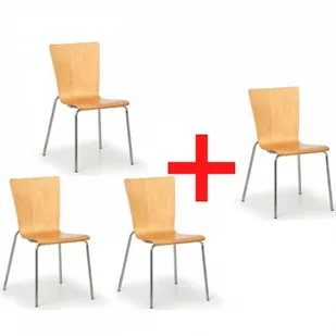 Fotel biurowy, krzesło biurowe B2B Partner Krzesło drewniane CALGARY 3+1 GRATIS, kolor naturalny 483049 - Fotele i krzesła biurowe - miniaturka - grafika 1
