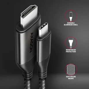 AXAGON RVC-HI2MC Adapter USB-C -> HDMI 2.0 4K/60Hz Aluminum, 1.8m kabel - Kable AXAGON RVC-HI2MC Adapter USB-C -> HDMI 2.0 4K/60Hz Aluminum, 1.8m kabel - Kable - miniaturka - grafika 4