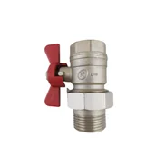 Zawory i kraniki - Zawór kulowy przelotowy motylkowy z półśrubunkiem WZMOCNIONY - 1" WADEP - miniaturka - grafika 1