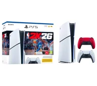 Konsole Playstation - Sony PlayStation 5 Slim D Chassis PS5 1TB z napędem + Dodatkowy pad Wulkaniczna czerwień + NBA 2K26 - miniaturka - grafika 1