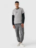 Koszulki sportowe męskie - Męski t-shirt z nadrukiem 4F 4FRAW24TTSHM2299  - szary - miniaturka - grafika 1