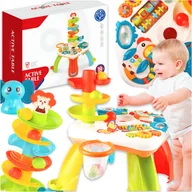 Zabawki interaktywne dla dzieci - STOLIK INTERAKTYWNY EDUKACYJNY ZJEŻDŻALNIA PIŁEK PIŁECZKI PIANINKO PAPUGA - miniaturka - grafika 1