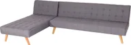 Sofy i kanapy - Narożnik HWC-K38, sofa rozkładana, powierzchnia spania lewa/prawa, tkanina/tekstylia lite drewno certyfikat MVG 256cm ~ jasnoszary - miniaturka - grafika 1