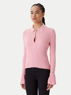 Swetry damskie - HUGO Sweter Sharro 50542608 Różowy Slim Fit - miniaturka - grafika 1
