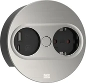 Gniazdka elektryczne - Bachmann 946.004 gniazdko elektryczne Type F + USB A + USB C Stal nierdzewna - miniaturka - grafika 1