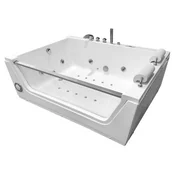 Wanny z hydromasażem - Wanna z hydromasażem przyścienna podwójna 176x121 cm MO-0056 - miniaturka - grafika 1