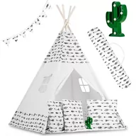 Namioty i tipi dla dzieci - Ricokids Namiot tipi dla dzieci z girlandą i światełkami - biały w strzały 740402 - miniaturka - grafika 1